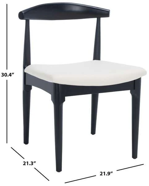 Safavieh Lionel Retro Dining Chair Set Of 2 - Black Body - Image 3