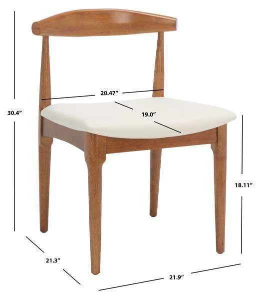 Safavieh Lionel Retro Dining Chair Set Of 2 - Walnut Body - Image 3