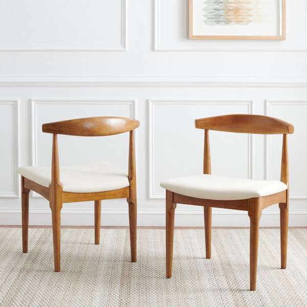 Safavieh Lionel Retro Dining Chair Set Of 2 - Walnut Body - Image 4