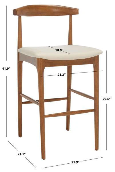 Safavieh Lionel Retro Bar Stool - Walnut - Image 4