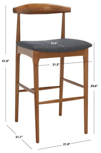 Safavieh Lionel Retro Bar Stool - Walnut - Image 4