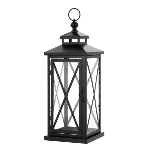 Safavieh Lirio Outdoor Lantern Set Of 2 - Black - Image 2