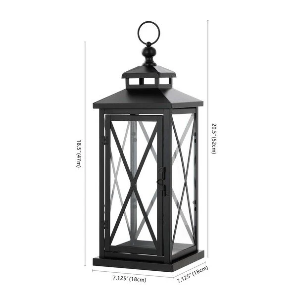 Safavieh Lirio Outdoor Lantern Set Of 2 - Black - Image 3