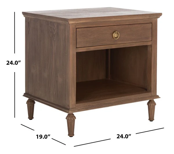 Safavieh Lisabet 1 Drawer Wd Nightstand - Brown - Image 3