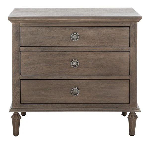 Safavieh Lisabet 3 Drawer Wd Nightstand - Light Brown - Image 2