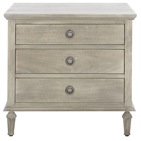 Safavieh Lisabet 3 Drawer Wd Nightstand - Light Gray - Image 2