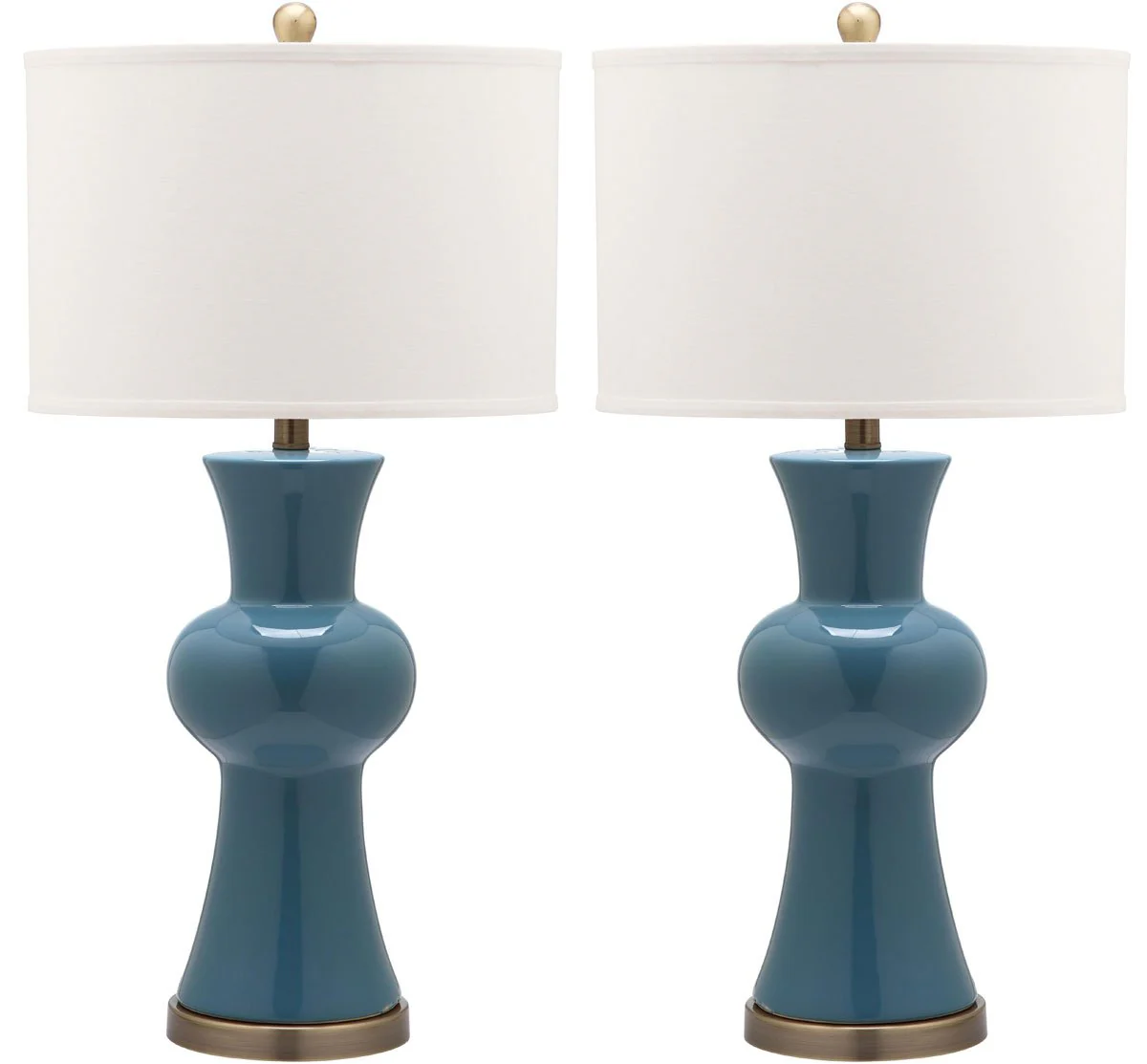 Safavieh Lola 30-Inch H Column Lamp Set Of 2 - Blue - Image 2