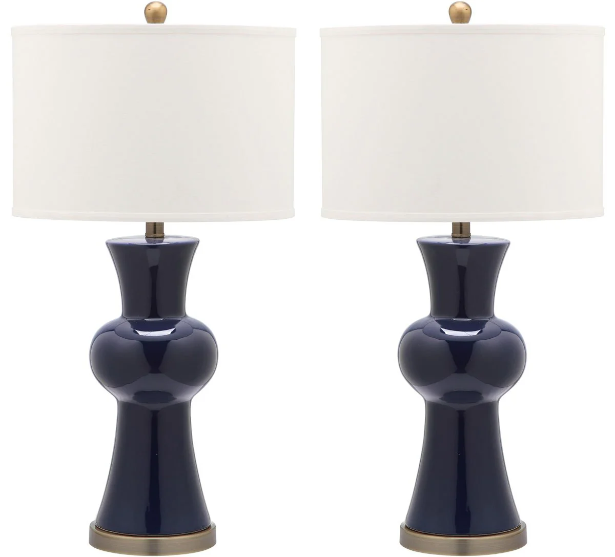 Safavieh Lola 30-Inch H Column Lamp Set Of 2 - Navy - Image 2
