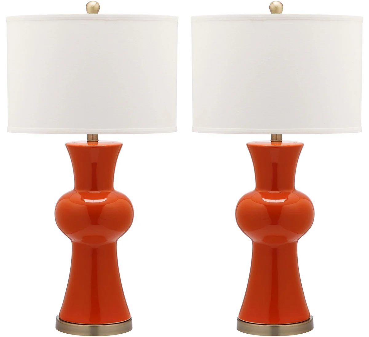 Safavieh Lola 30-Inch H Column Lamp Set Of 2 - Orange - Image 2