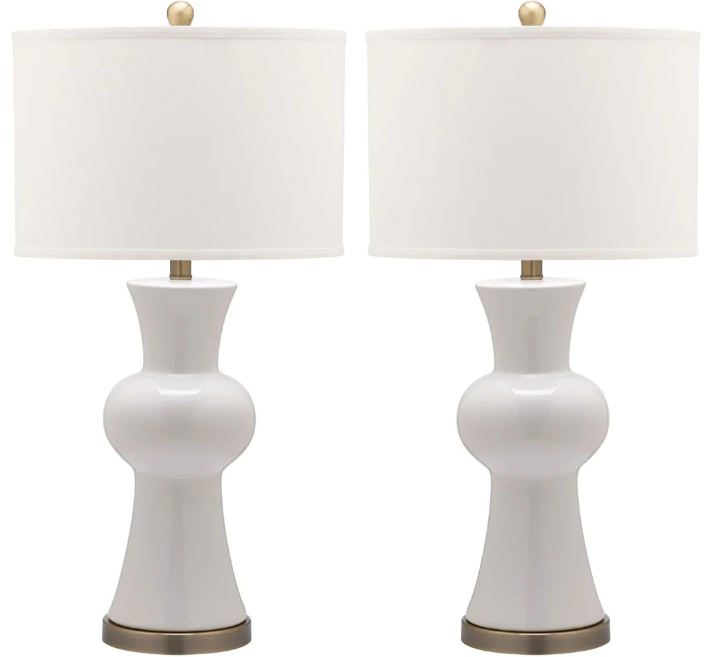 Safavieh Lola 30-Inch H Column Lamp Set Of 2 - White - Image 2