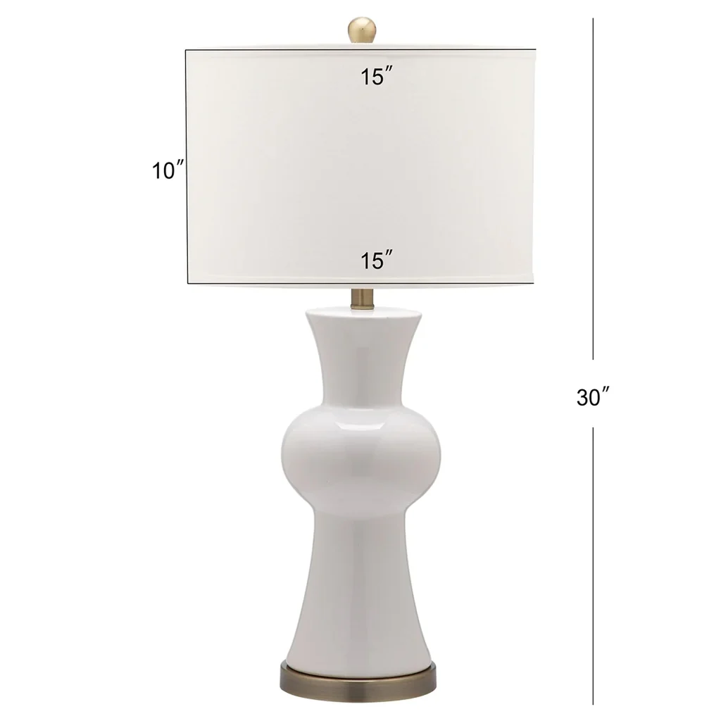 Safavieh Lola 30-Inch H Column Lamp Set Of 2 - White - Image 3