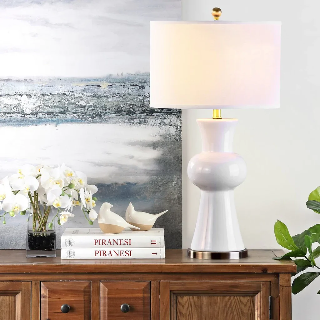 Safavieh Lola 30-Inch H Column Lamp Set Of 2 - White - Image 5