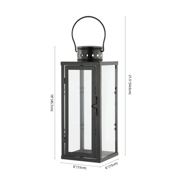 Safavieh Lorient Outdoor Lantern Set Of 2 - Black - Image 3