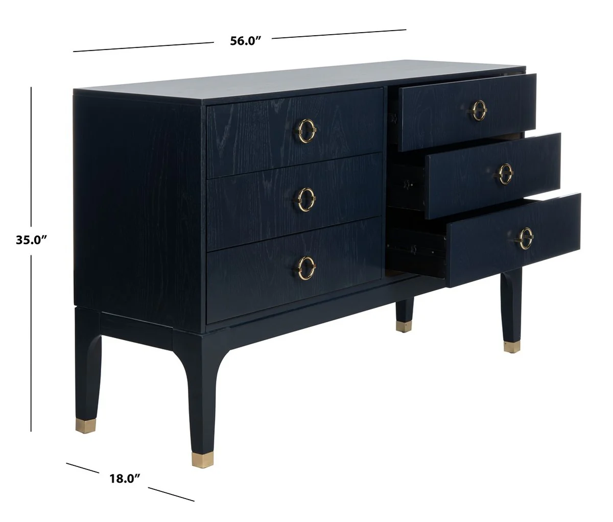 Safavieh Lorna Contemporary Dresser - Navy - Image 4