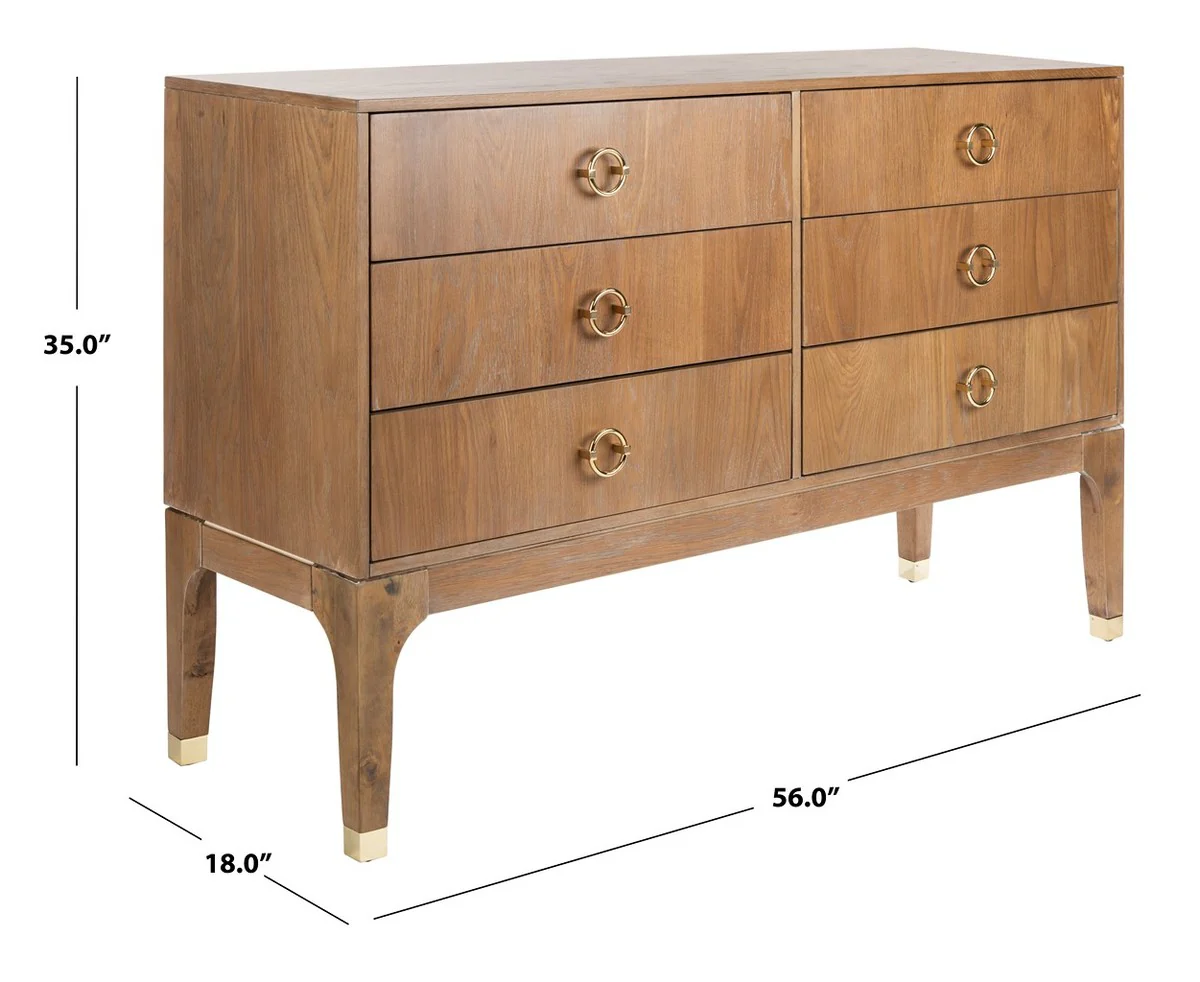 Safavieh Lorna Contemporary Dresser - Rustic Oak - Image 4