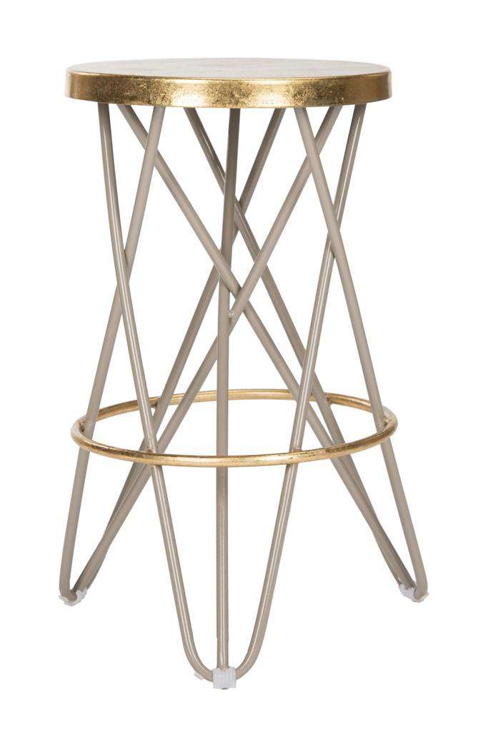 Safavieh Lorna Gold Leaf Counter Stool - Beige - Image 2