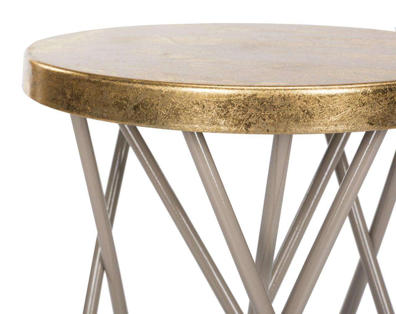 Safavieh Lorna Gold Leaf Counter Stool - Beige - Image 3