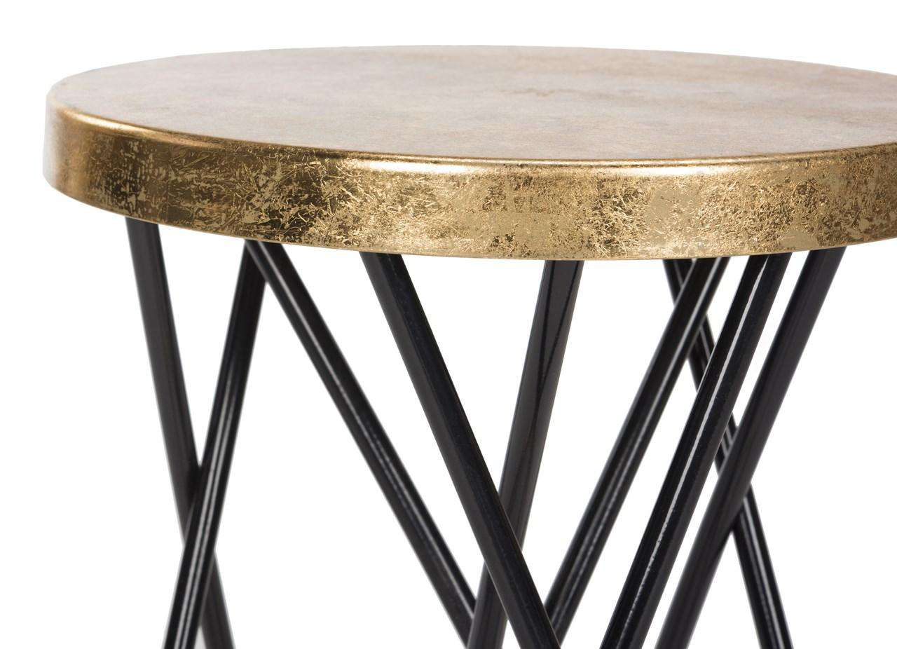 Safavieh Lorna Gold Leaf Counter Stool - Black - Image 2
