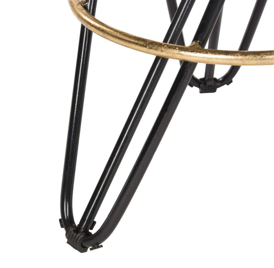Safavieh Lorna Gold Leaf Counter Stool - Black - Image 3