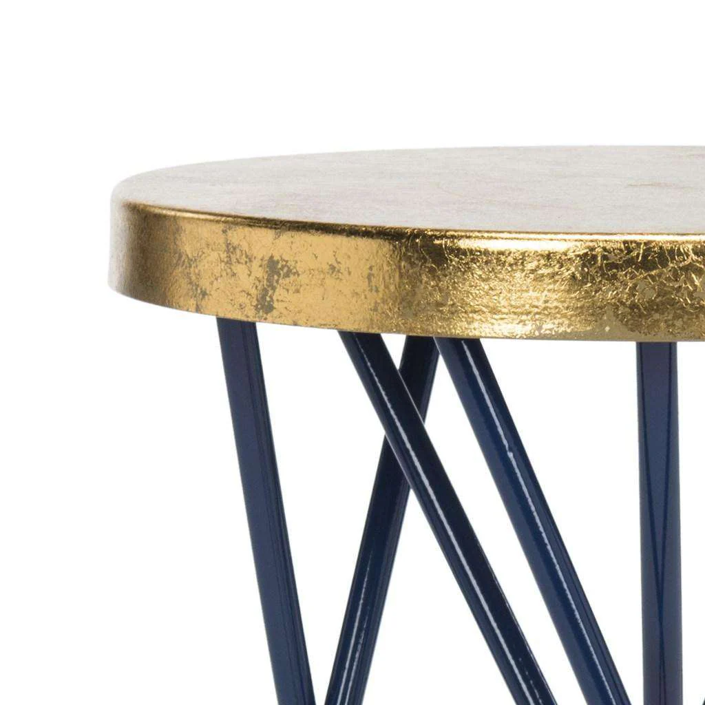Safavieh Lorna Gold Leaf Counter Stool - Navy - Image 3