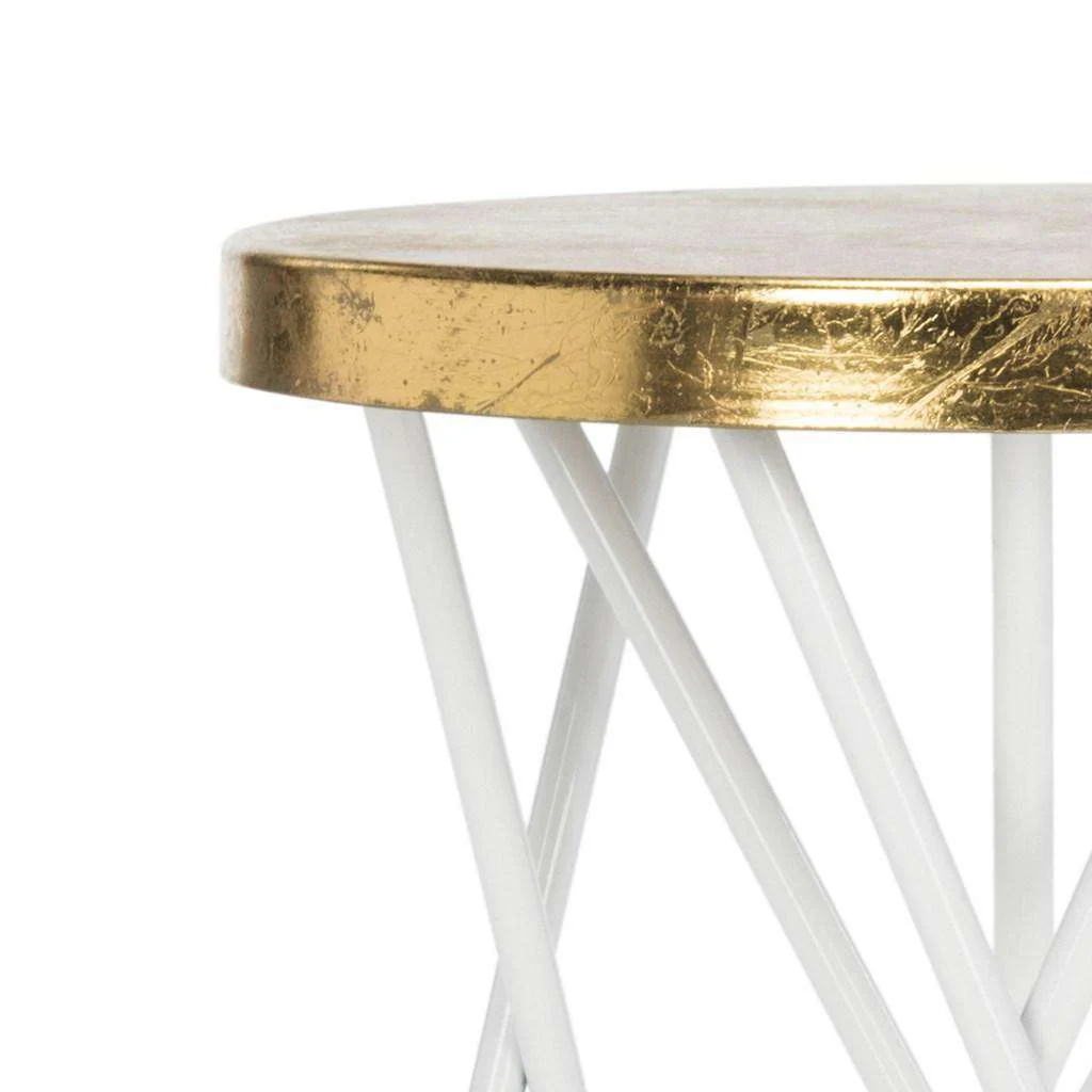 Safavieh Lorna Gold Leaf Counter Stool - White - Image 3