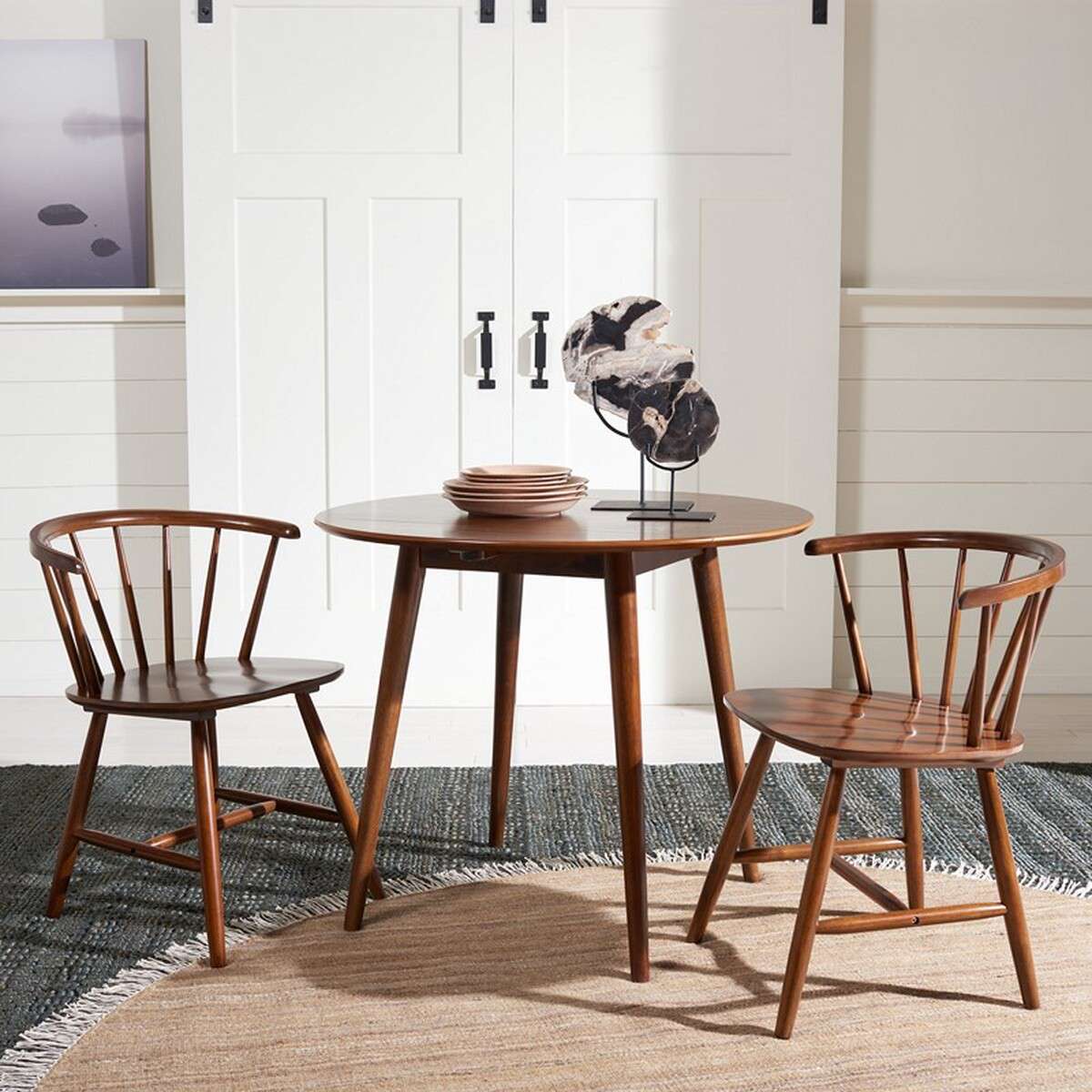 Safavieh Lovell Folding Round Dining Table - Walnut - Image 4
