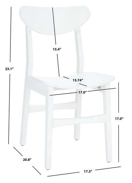 Safavieh Lucca Retro Dining Chair Set Of 2 - White - Image 3