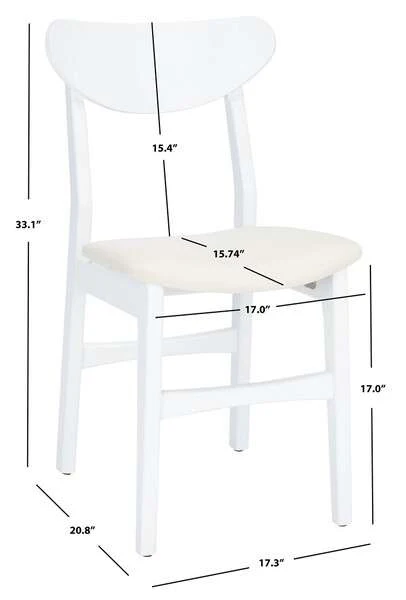 Safavieh Lucca Retro Dining Chair Set Of 2 - White - Image 3