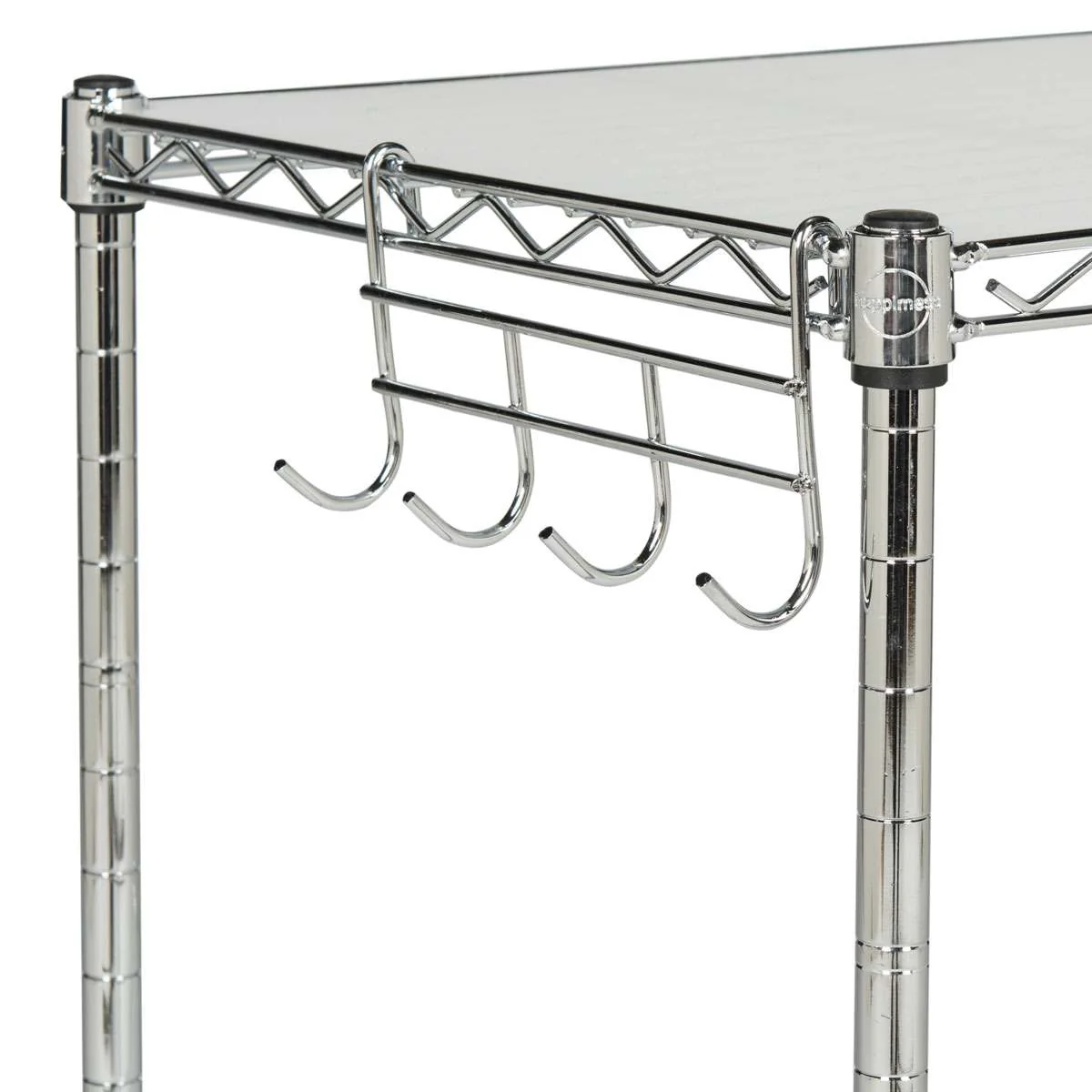 Safavieh Lucien 2 Tier Chrome Wire Microwave Rack (19.7 In. W X 11.8 In. D X 23.6 In. H) - Chrome - Image 2