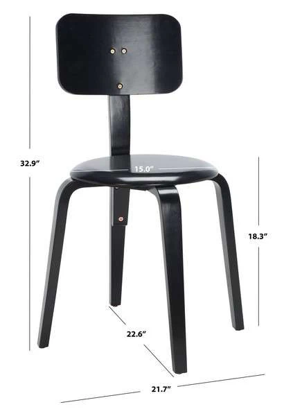 Safavieh Luella Stackable Dining Chair Set Of 2 - Black - Image 4
