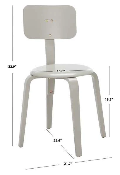 Safavieh Luella Stackable Dining Chair Set Of 2 - Gray - Image 4