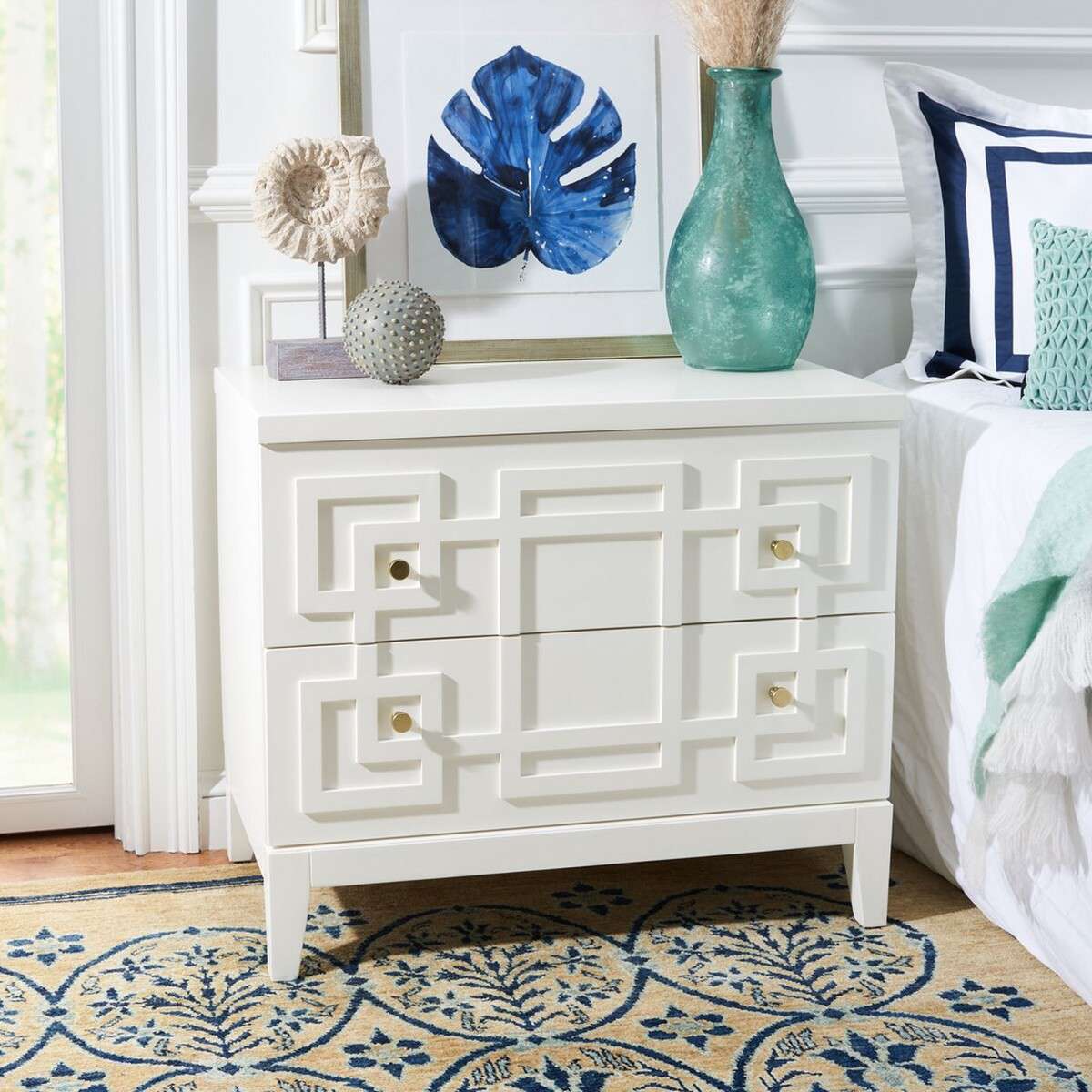 Safavieh Luiza 2 Drawer Nightstand - White - Image 4