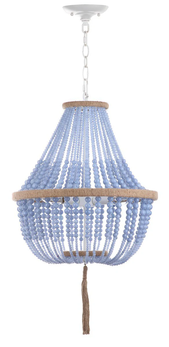 Safavieh Lush Kristi 3 Light 16.5-Inch Dia Blue Beaded Pendant - Blue - Image 2