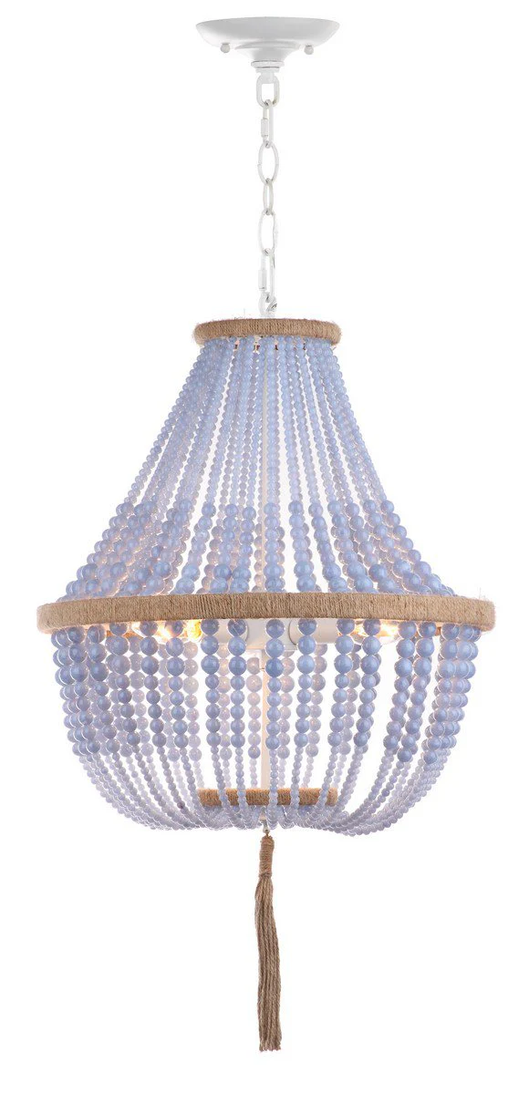 Safavieh Lush Kristi 3 Light 16.5-Inch Dia Blue Beaded Pendant - Blue - Image 3
