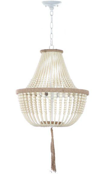 Safavieh Lush Kristi 3 Light 16.5-Inch Dia Cream Beaded Pendant - Cream - Image 2