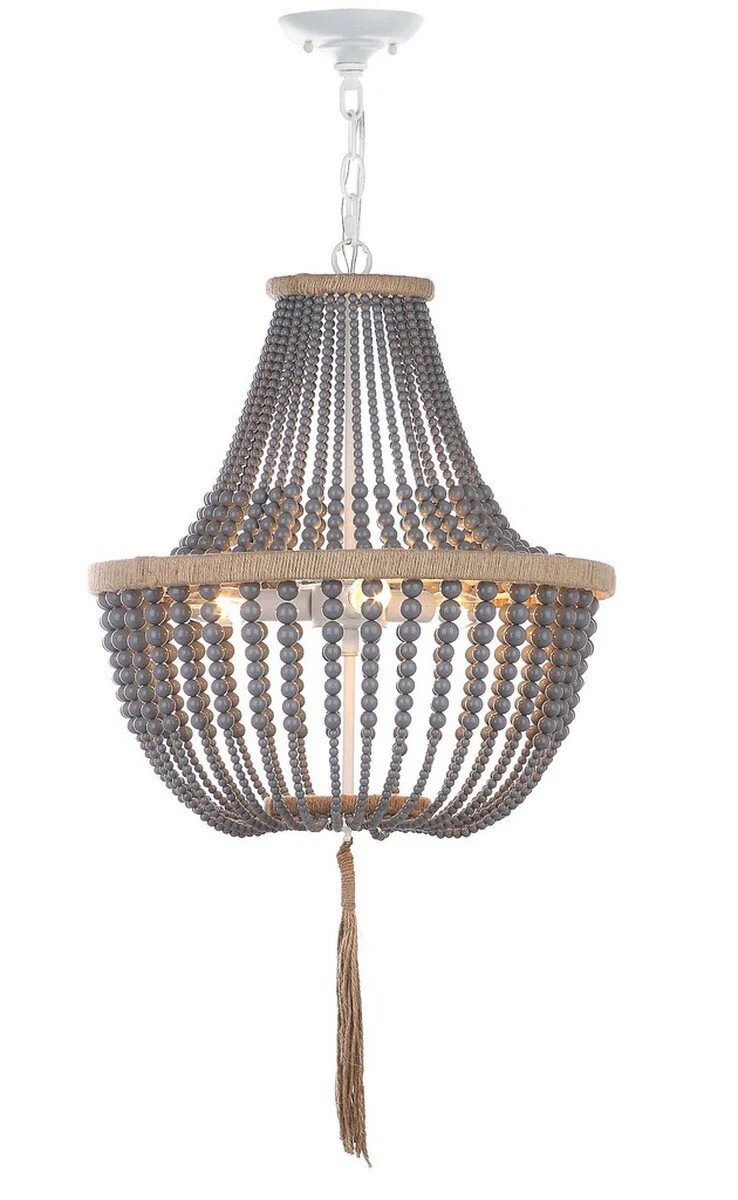 Safavieh Lush Kristi 3 Light 16.5-Inch Dia Grey Beaded Pendant - Grey - Image 3
