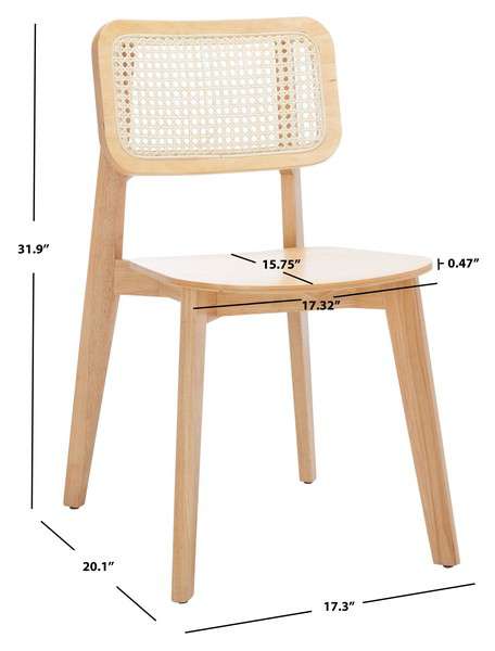 Safavieh Luz Cane Dining Chair Set Of 2 - Natural - Image 4