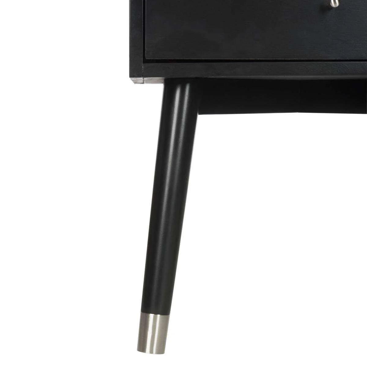 Safavieh Lyla Mid Century Retro Silver Cap Nightstand - Black - Image 4