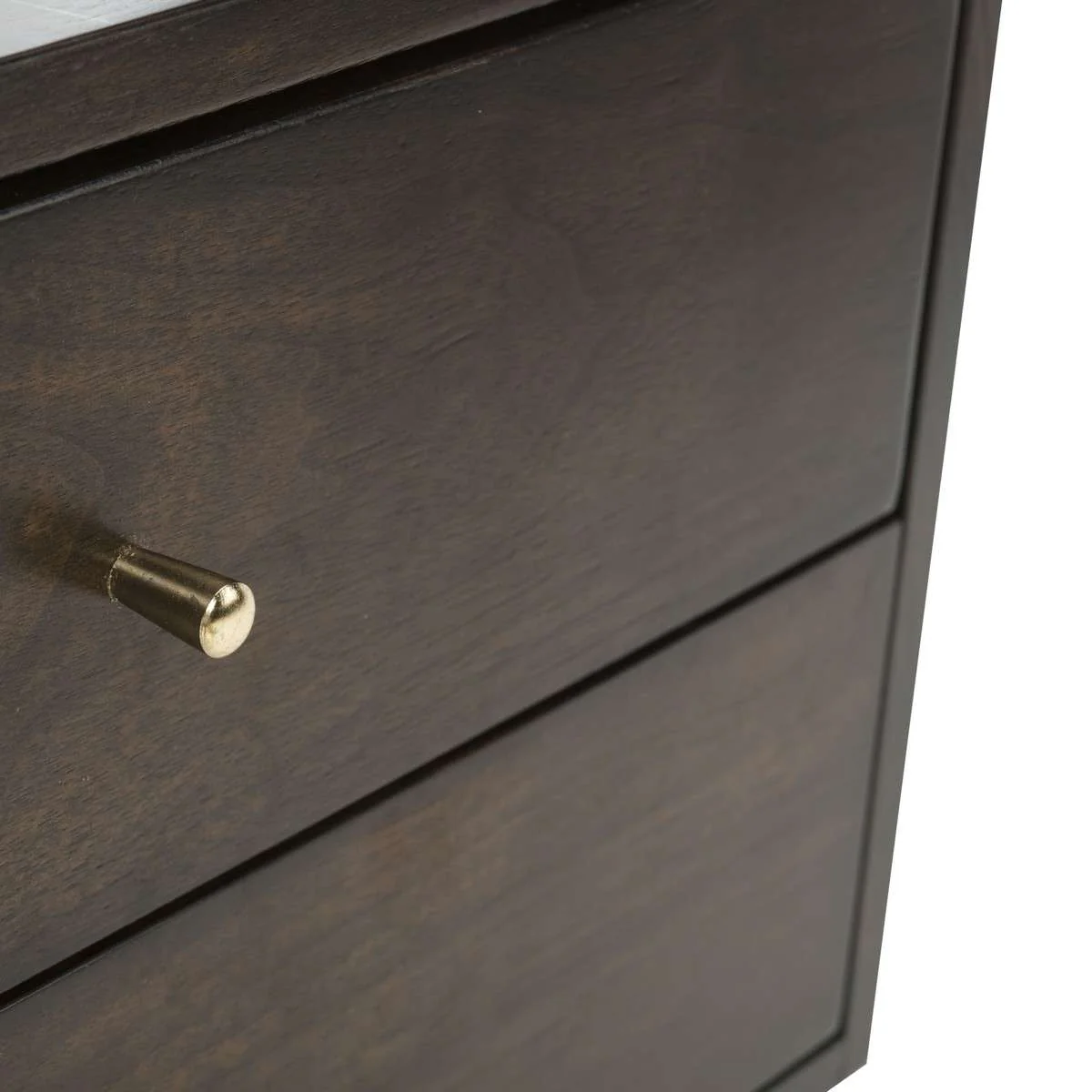 Safavieh Lyla Mid Century Retro Silver Cap Nightstand - Walnut - Image 3