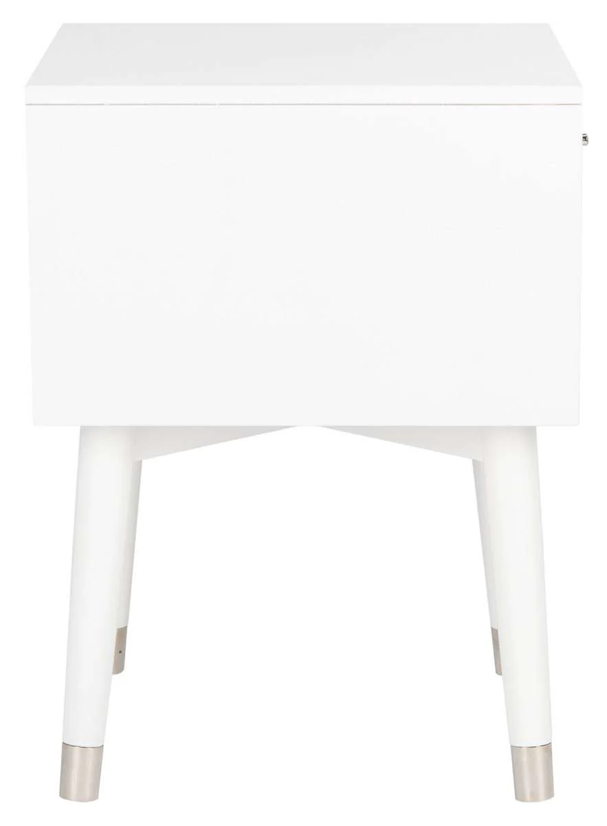 Safavieh Lyla Mid Century Retro Silver Cap Nightstand - White - Image 4