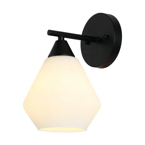 Safavieh Lyona, 8.5 Inch, Black/White, Iron/Glass Wall Sconce Set Of 2 Set Of 2 - Black - Image 2