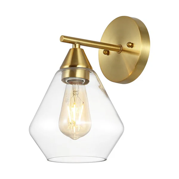 Safavieh Lyona, 8.5 Inch, Gold/Clear, Iron/Glass Wall Sconce Set Of 2 Set Of 2 - Gold - Image 2