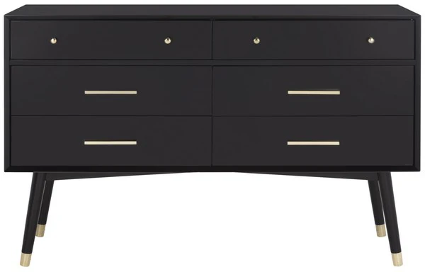 Safavieh Madden Retro Dresser - Black and Brass - Image 2