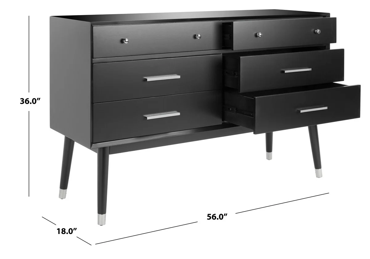 Safavieh Madden Retro Dresser - Black and Silver - Image 3