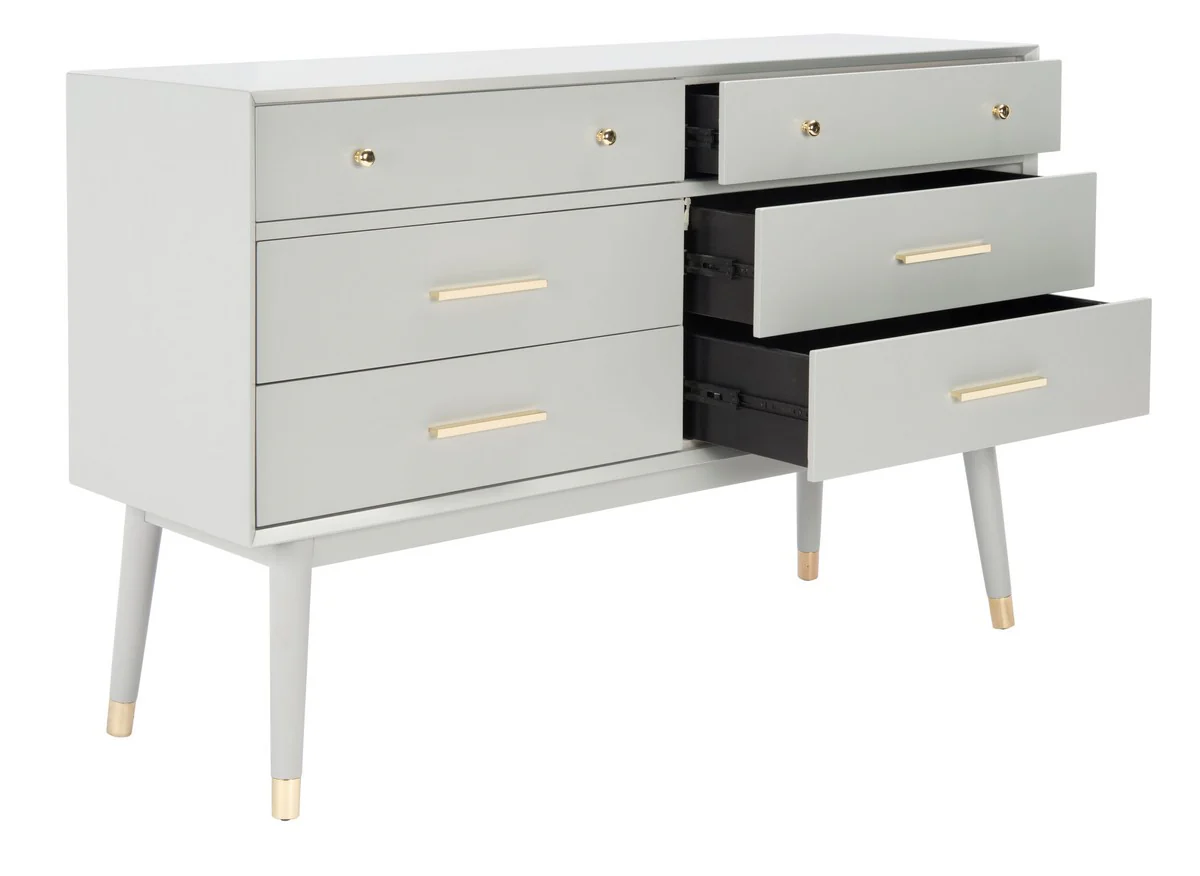 Safavieh Madden Retro Dresser - Gray and Brass - Image 3