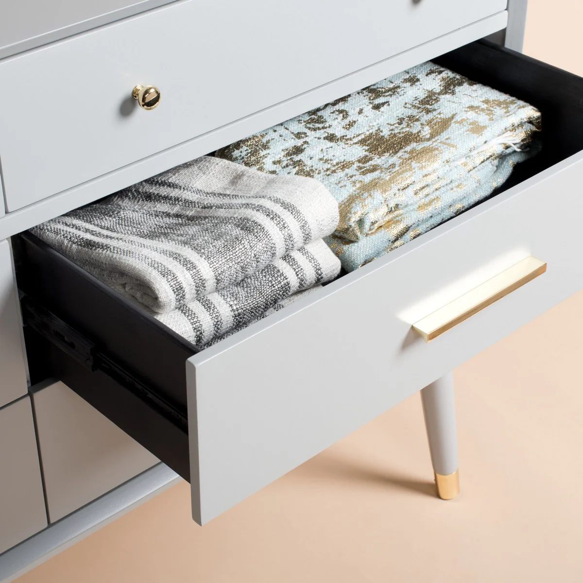 Safavieh Madden Retro Dresser - Gray and Brass - Image 5