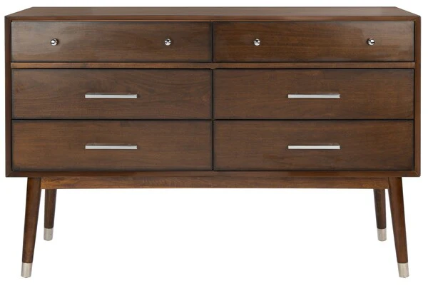 Safavieh Madden Retro Dresser - Walnut and Siver - Image 2