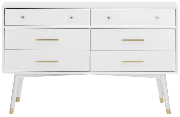 Safavieh Madden Retro Dresser - White and Brass - Image 2