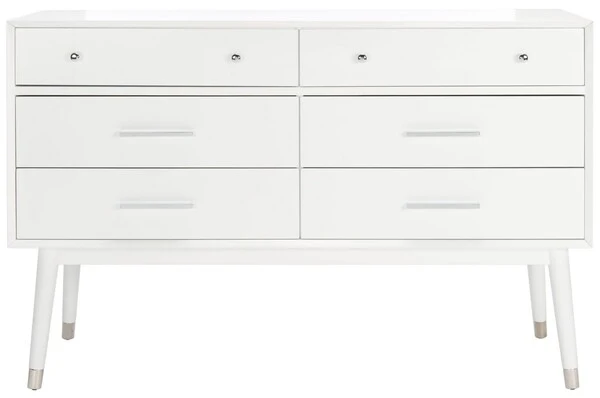Safavieh Madden Retro Dresser - White and Silver - Image 2