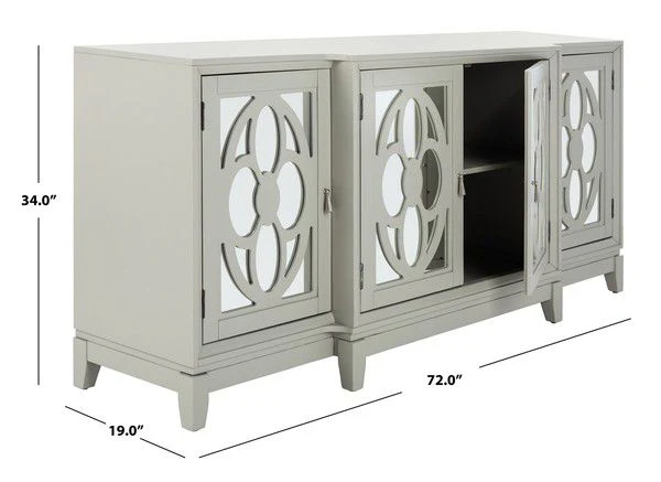 Safavieh Madeleine Mirrored Sideboard - Gray - Image 3